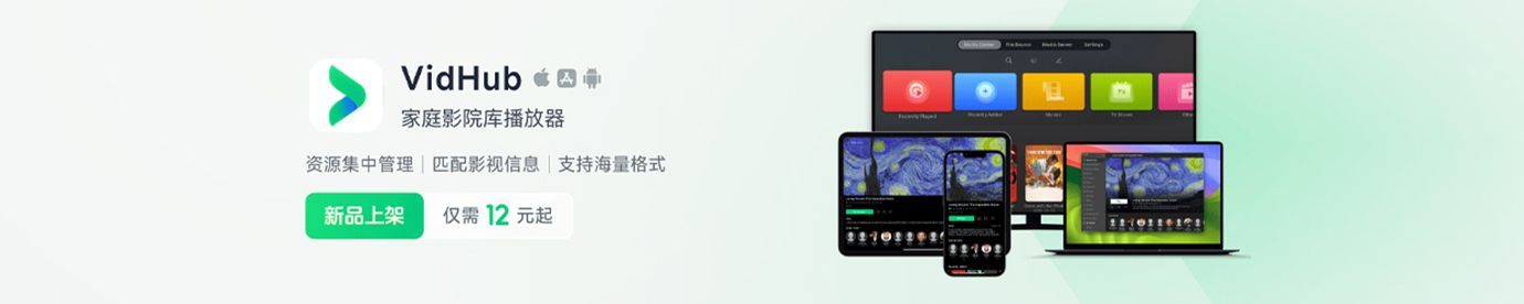 VidHub - 跨平台视频播放器 支持管理本地 / 网盘视频文件