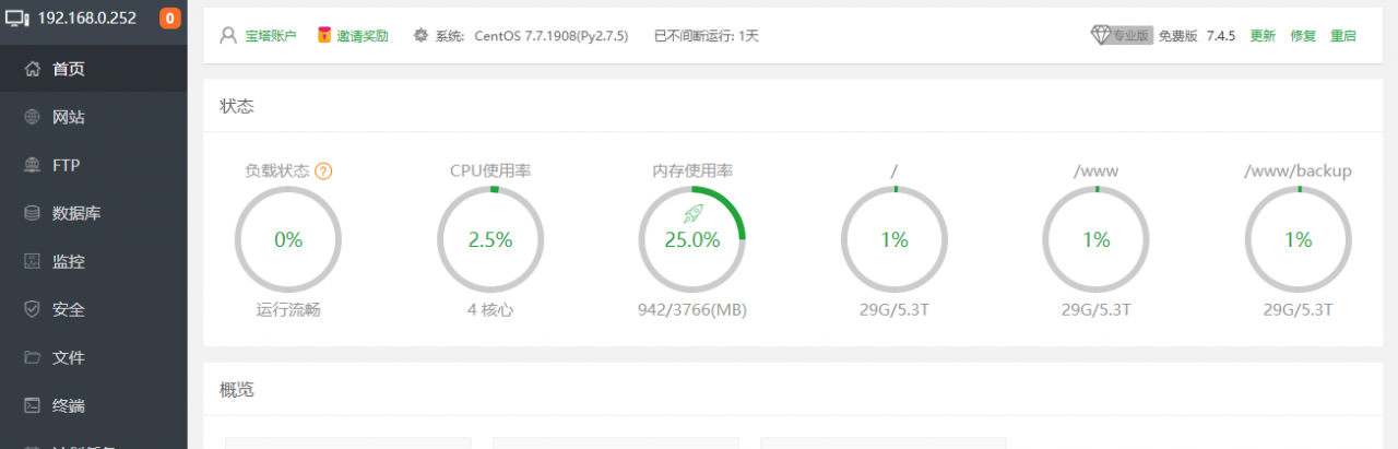 群晖上安装宝塔 本地测试环境更方便