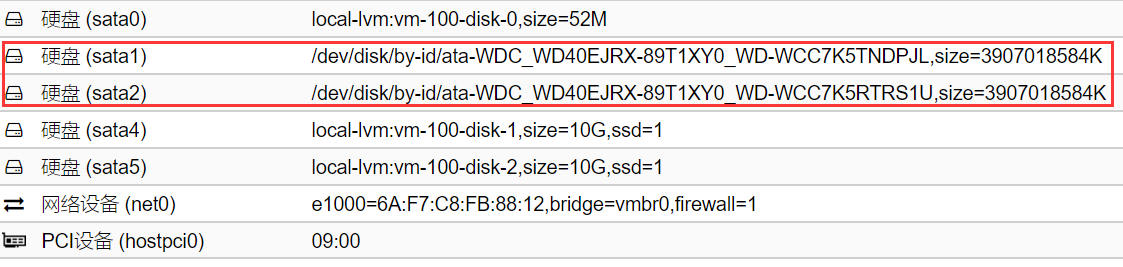 硬盘直通成功 Proxmox VE PVE黑群晖 硬盘直通
