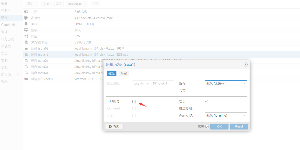 PVE多余的空间分配给黑群晖分配SSD缓存